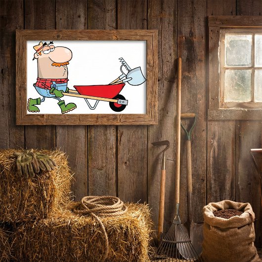 庭師と手押し車 ポスター