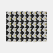 庭師と花のための蘭の花模様 フリースブランケット (正面(横))