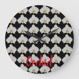 庭師と花のための蘭の花模様 ラージ壁時計