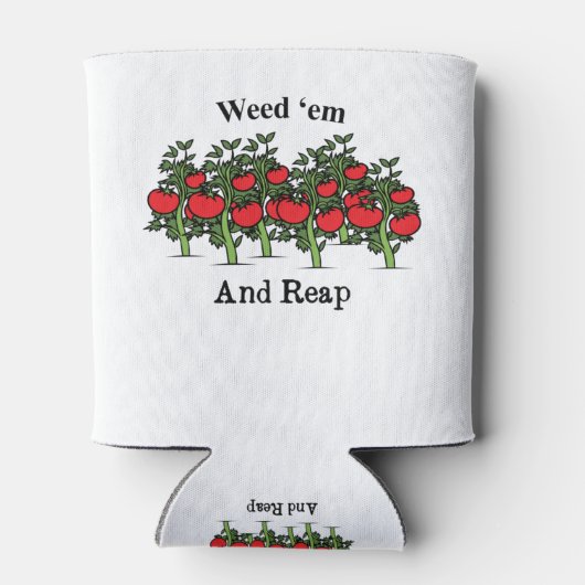 庭師のおもしろい雑草と刈り取り 缶クーラー (裏面)