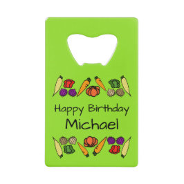 庭師のためのハッピーバースデー、任意の年齢、あなたの名前 クレジットカード栓抜き