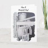 庭師のための庭園道具の静止生活スケッチ カード (正面)