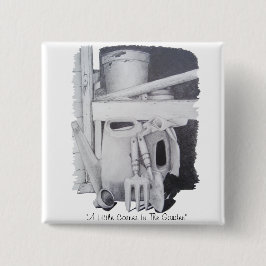 庭師のための庭園道具の静止生活スケッチ 缶バッジ