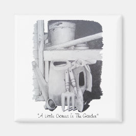 庭師のための庭道具の静物的スケッチ マグネット