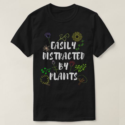 庭師のための植物のガーデニングに気を取られる Tシャツ (デザイン正面)
