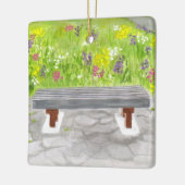 庭師のための贈り物 – ガーデンベンチクリスマスオーナメント セラミックオーナメント (左)
