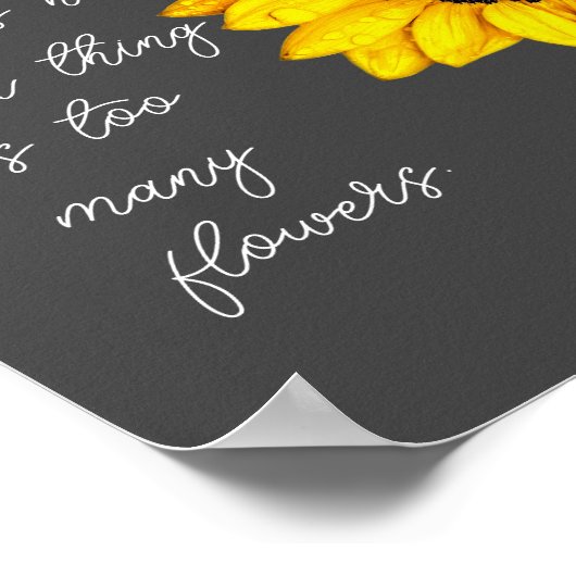 庭師のための黄色のひまわりおもしろい引用文 ポスター (角)