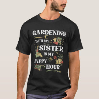 庭師のハッピーアワー 庭の花 植物 園芸 Tシャツ