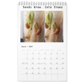 庭師のペー独身のジ小さいカレンダー，白 カレンダー (3月 2027)