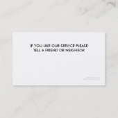 庭師の名刺 名刺 (裏面)