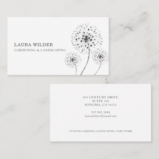 庭師の土地紙の名刺 名刺 (正面/裏面)