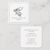 庭師の手と葉のロゴ スクエア名刺 (正面/裏面)