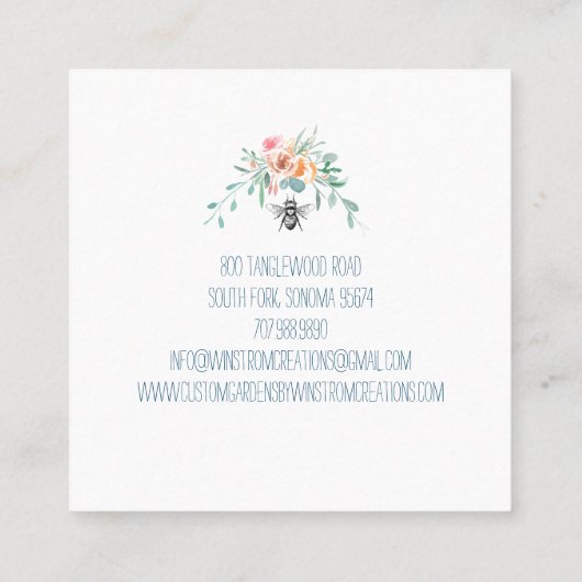 庭師の手描き蜂蜜とフローラ スクエア名刺