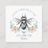 庭師の手描き蜂蜜とフローラ スクエア名刺 (正面)