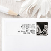 庭師の猫の古い写真 ラベル (インサイチュ)