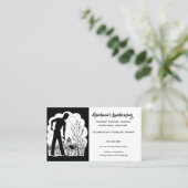 庭師の編集可能シルエット造園 名刺 (スタンド正面)