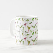 庭師の苗木イニシャルと名前 コーヒーマグカップ (正面左)