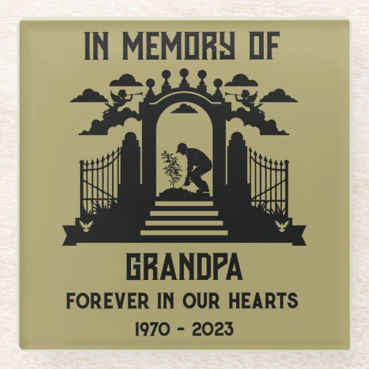 庭師の葬儀 ガラスコースター (正面)