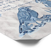 庭師の詩の青と白の種子、うさぎ、カラス ポスター (角)