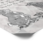 庭師の詩の黒と白の種子、うさぎ、カラス ポスター (角)