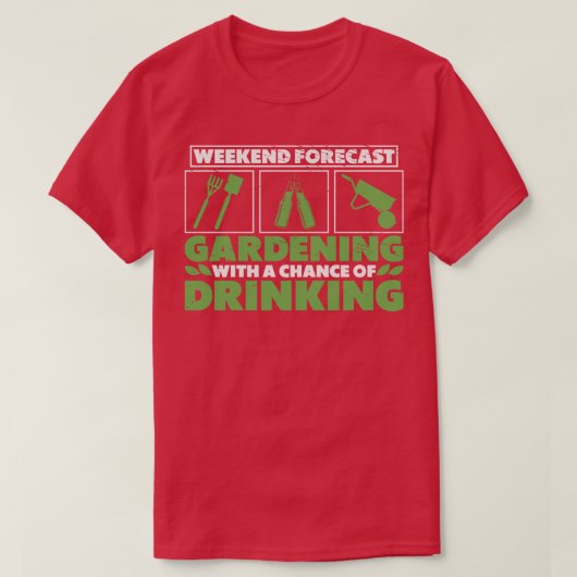 庭師の飲みガーデニング植物ビール愛好家 Tシャツ (デザイン正面)