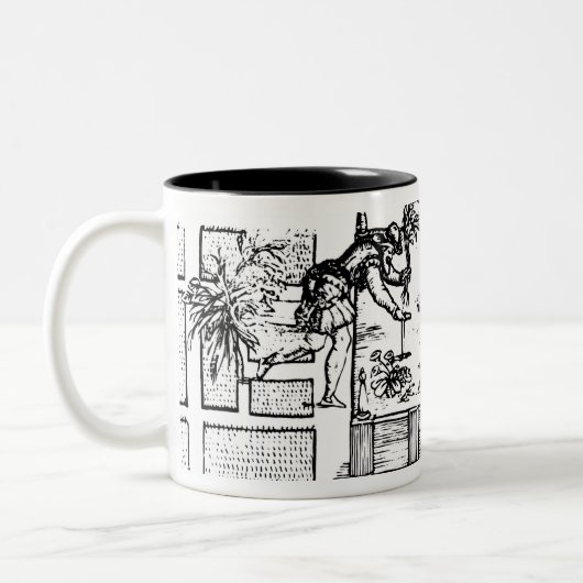 、「庭師のLabyからの上げられたベッドで植わります ツートーンマグカップ (左)