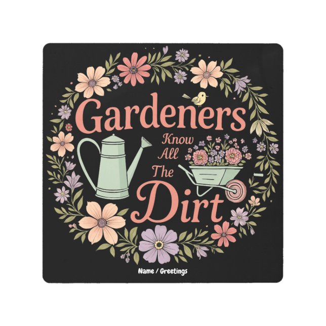 庭師は全ての汚い皮肉おもしろい引用文を知る メタルプリント (正面)