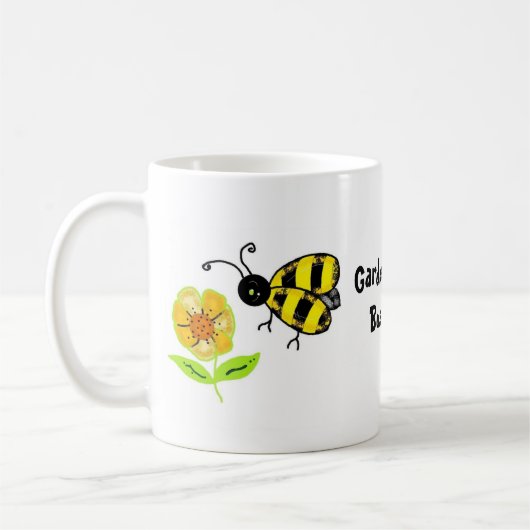 庭師は忙しいミツバチ コーヒーマグカップ (左)