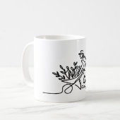 庭師または農家の線画 コーヒーマグカップ (正面左)