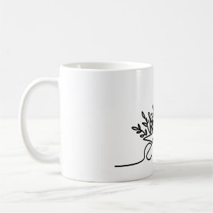 庭師または農家の線画 コーヒーマグカップ