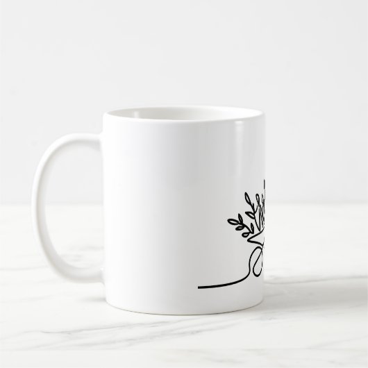 庭師または農家の線画 コーヒーマグカップ (左)