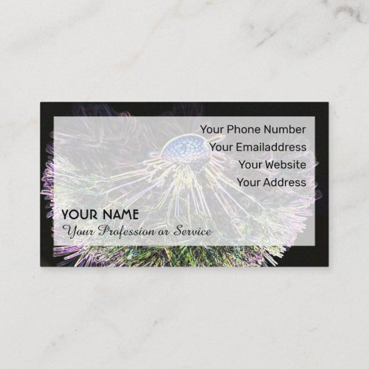庭師や快適のためのネオンの花のロマンス 名刺 (裏面)