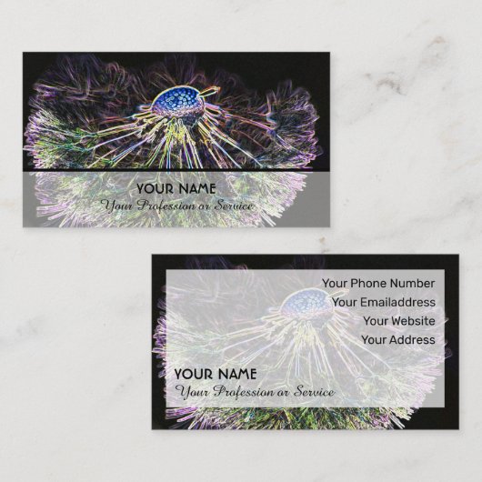 庭師や快適のためのネオンの花のロマンス 名刺 (正面/裏面)