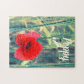庭師や花好きの贈り物のためのケシの花 ジグソーパズル (横)