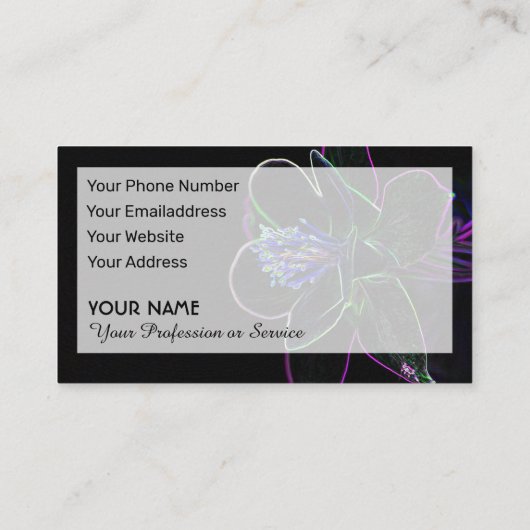 庭師や花屋にとってネオンの花のようなロマンス 名刺 (裏面)