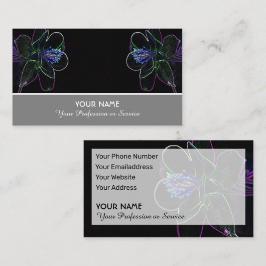 庭師や花屋にとってネオンの花のようなロマンス 名刺 (正面/裏面)