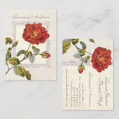 庭師エレガントのファッションドための超古レッドローズ 名刺 (正面/裏面)