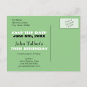 庭師70歳の誕生日パーティー日付を保存 案内ポストカード (裏面)