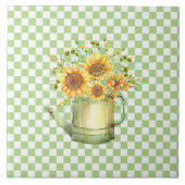 庭散水缶ひまわり タイル (正面)