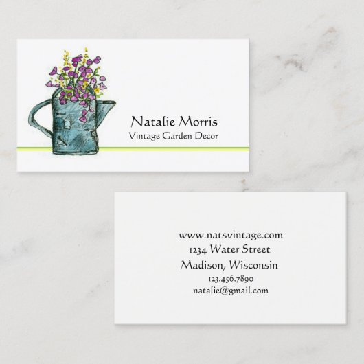 庭散水缶フラワーブーケ 名刺 (正面/裏面)