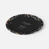 庭数々の色の野結婚花のケーキ ペーパープレート (アングル)