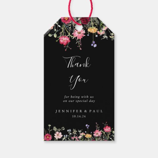 庭数々の色の野結婚花 ギフトタグ (正面)