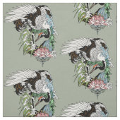 庭日本ので鶴を打つ ファブリック (見本)