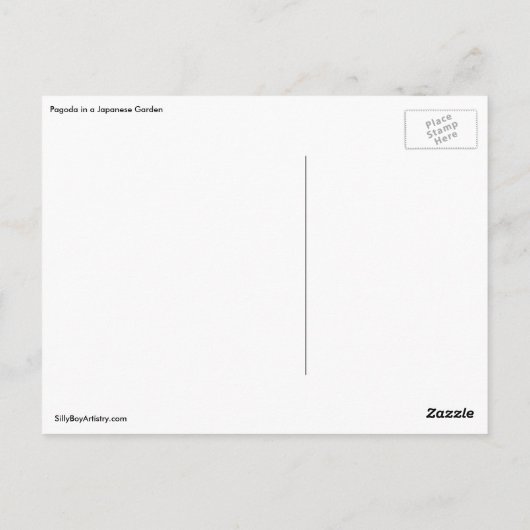 庭日本のに楓とパゴダ日本のー ポストカード (裏面)