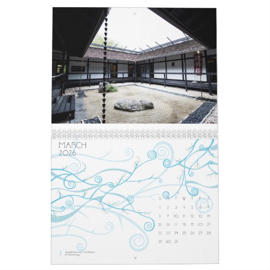 庭日本の暦 カレンダー (3月 2026)