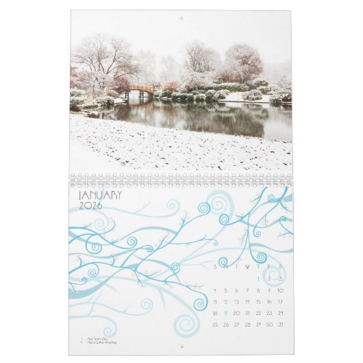 庭日本の暦 カレンダー (1月 2026)