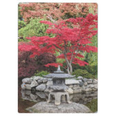 庭日本の灯と赤カエデ葉の クリップボード (裏面)