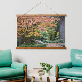 庭日本の紅葉色景観 吊り下げ型タペストリー