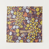 庭木、フローラ、林檎の模様 タペストリー (正面(横))