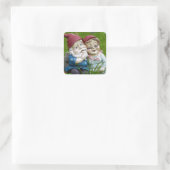 庭格言カップル スクエアシール (バッグ)